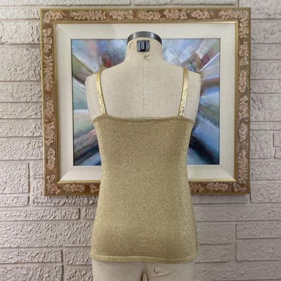Spenser Evening Gold Lurex Chainmail Straps Top - Picture 7 of 15